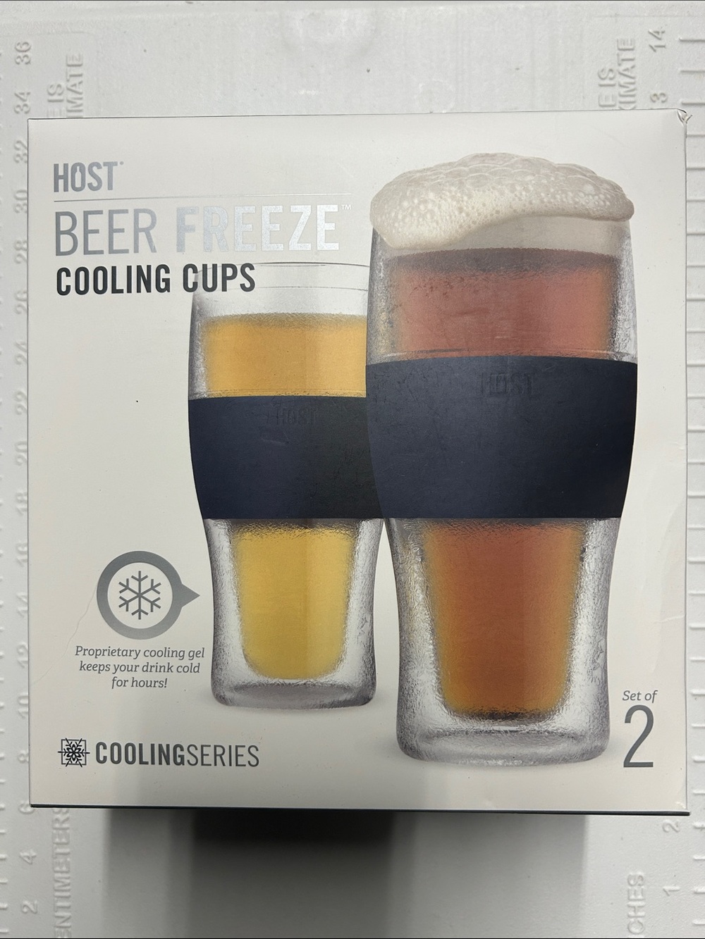 Ost Beer Freeze Cooling Cups with Black Grip (Set of 2)